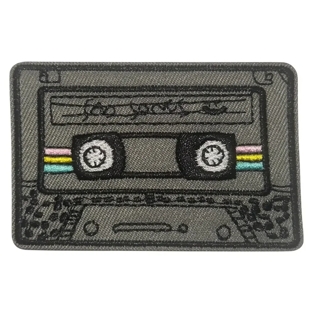 Gray Cassette Iron On Patch